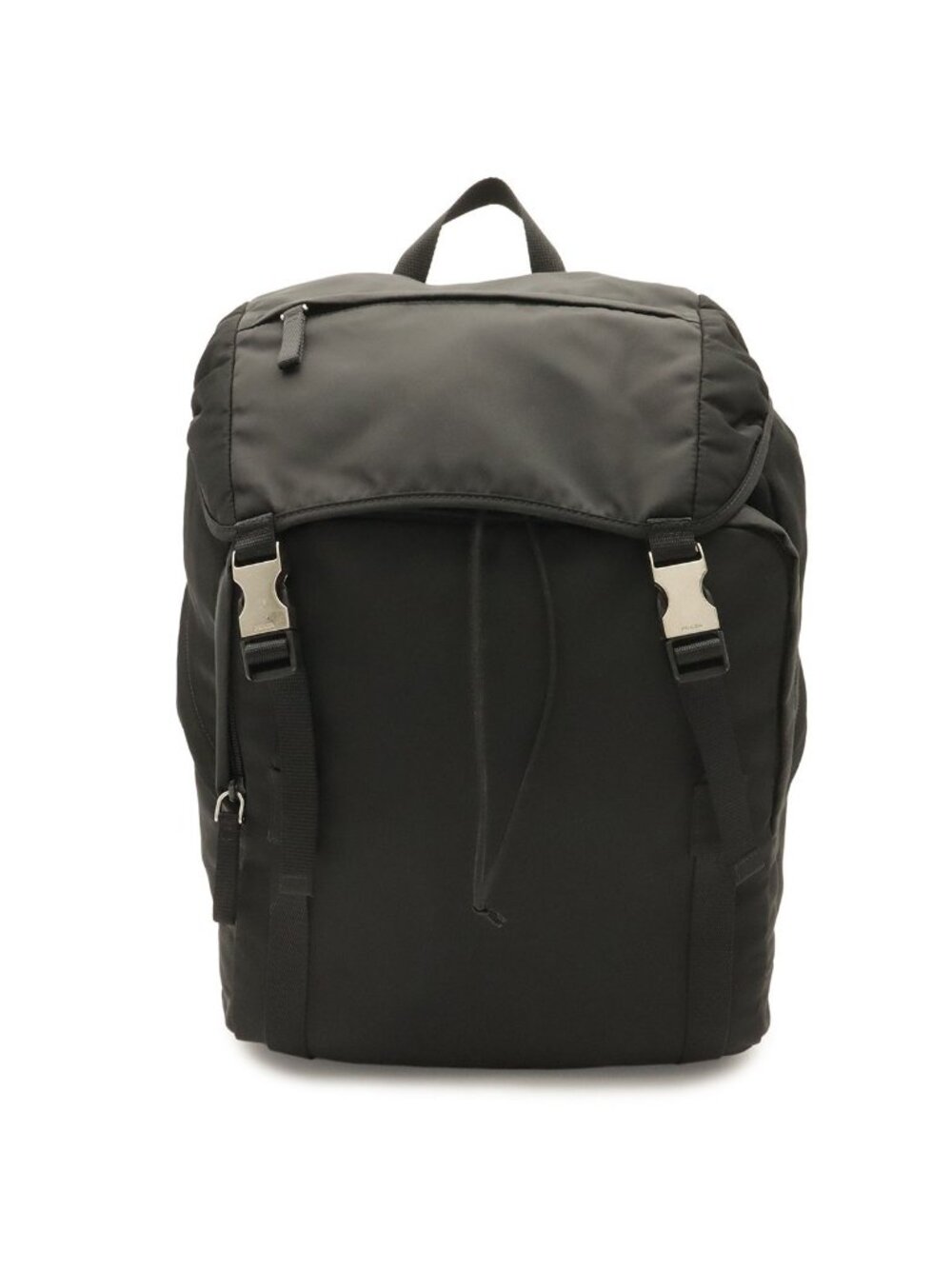 Prada Backpack Shoulder Bag Nylon Leather Nero Black Silver